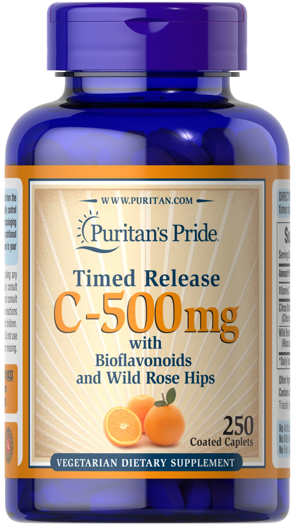 Puritan’s Pride Vitamin C-500 mg Time Release with Rose Hips 250 เม็ด วิตามินซี แบบค่อยๆปล่อยวิตามินทั้งวัน จากอเมริกาค่ะ