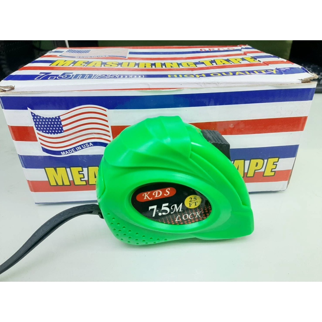 ตลับเมตร ไม่หุ้มยาง รุ่น ยาว 7.5 ม. (กล่องส่งยกกล่อง 6 ลูก) ตลับเมตรหุ้มยาง(ราคารวมแวท) ตลับเมตรพกพา