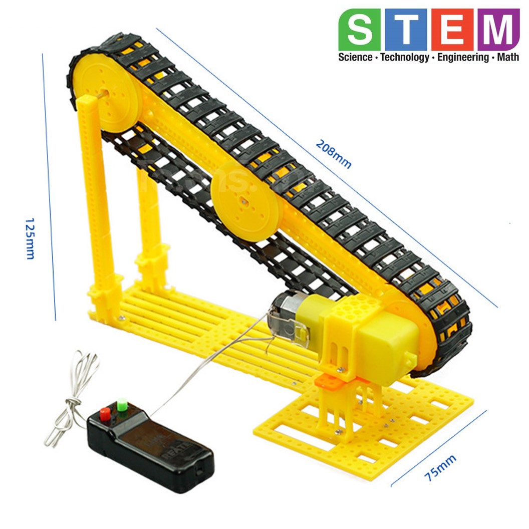 T-S20 ชุดประกอบไม้ สายพานไฟฟ้า รีโมท Remote Electric Conveyor Belt Wooden Kit STEM Education ของเล่นเสริมทักษะ เสริมพัฒนาการ ชุดเรียนรู้ ชุดทดลอง สายพานลำเลียง