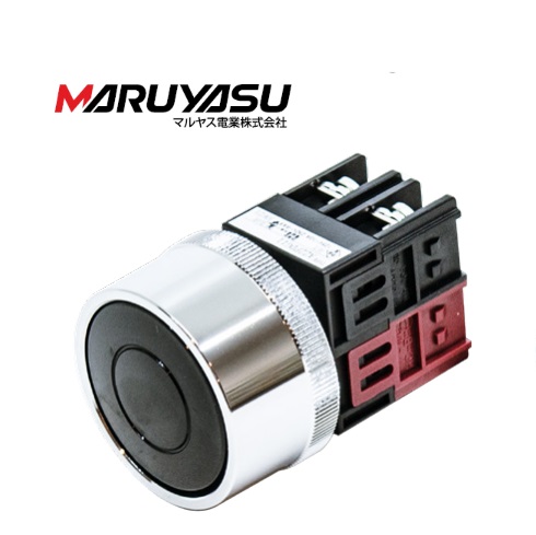 MARUYASU A22PDG11B, A22PDG11G, A22PDG11R, ปุ่มกดหัวเห็ด 35, 40 มม. มีการ์ดกดปล่อย มีขอบ 22 มม. 1NO 1NC