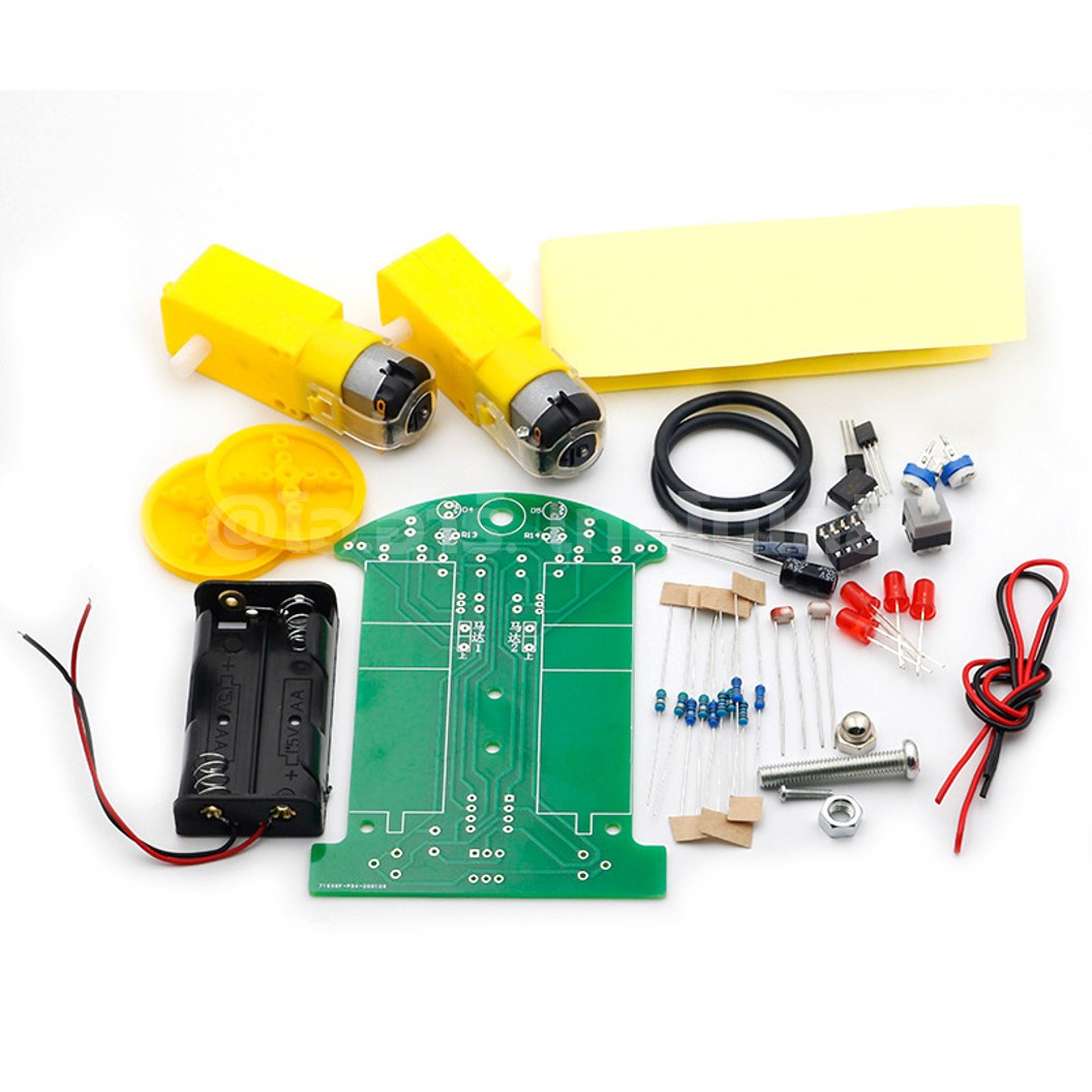 AD090 รถวิ่งตามเส้น ชุดวงจรรถวิ่งตามเส้นสีดำ DIY D2-1 Intelligent tracing car kit tracking line