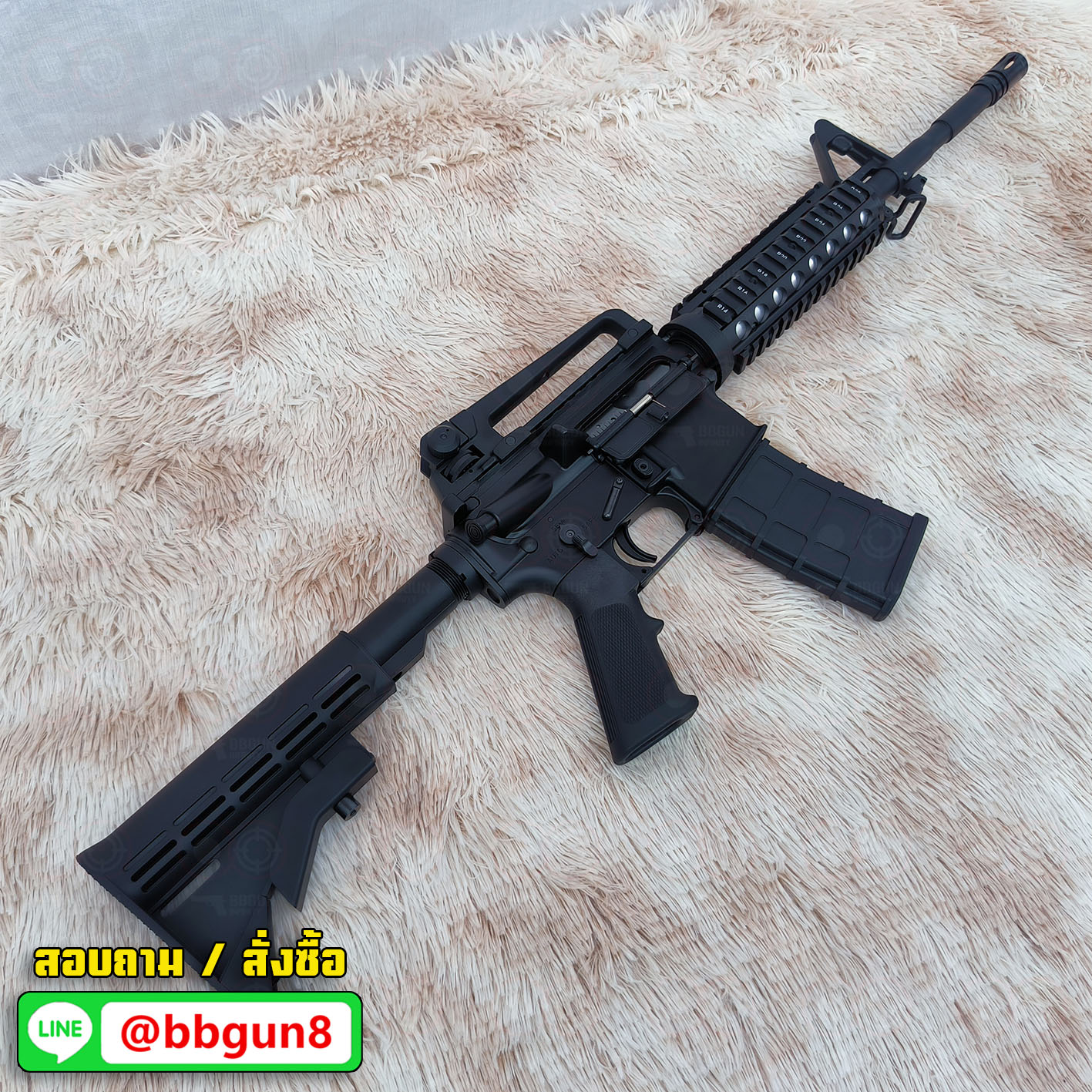 บีบีกันอัดแก็ส M4 RIS ระบบแก๊ส GBBR บอดี้โลหะ Golden Eagle MC 6604 RISM BB GUN