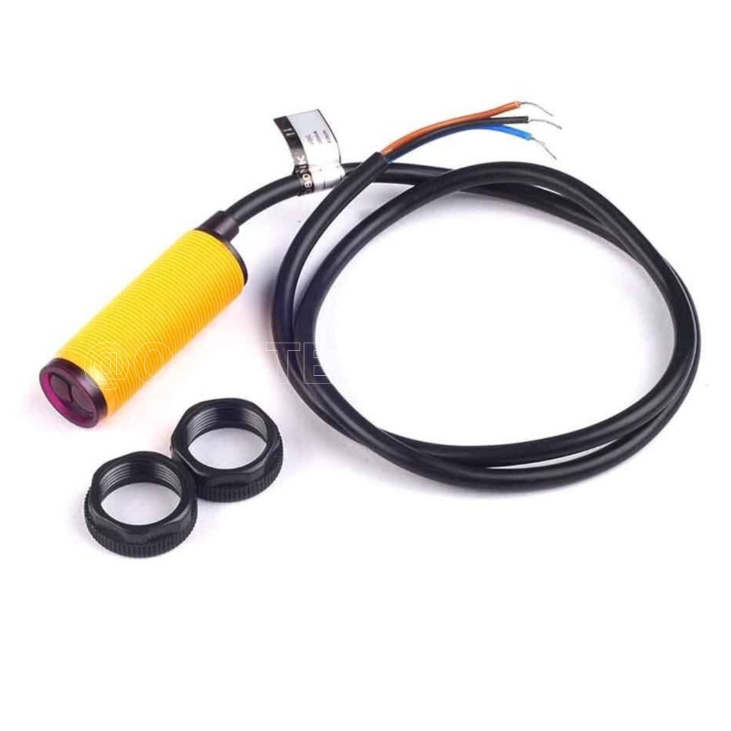 (1ชิ้น) AD138 เซ็นเซอร์ตรวจจับวัตถุ เซนเซอร์ตรวจจับสิ่งกีดขวาง ด้วยอินฟาเรด ปรับระยะได้ 3-80ซม. E18-D80NK 5VDC Adjustable Infrared Sensor Switch 3-80cm NPN NO (เซนเซอร์ขนาด 45mm) for Arduino