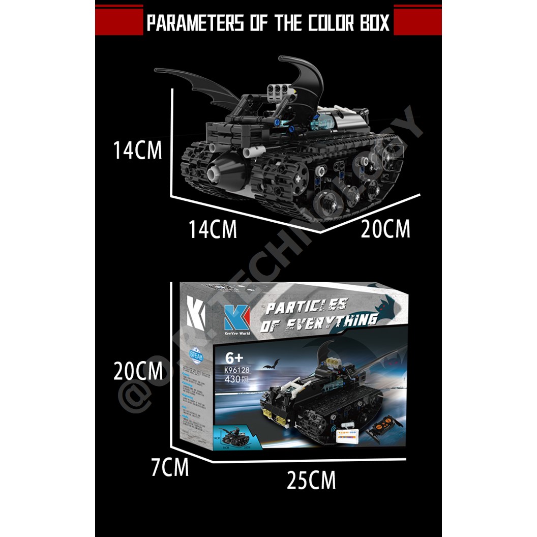 KEEYEE WORLD K96128 ชุดเรียนรู้ เสริมทักษะ Bat Mobile Tank ตัวต่อ STEAM Educational Programmable Robot Kit Building Block