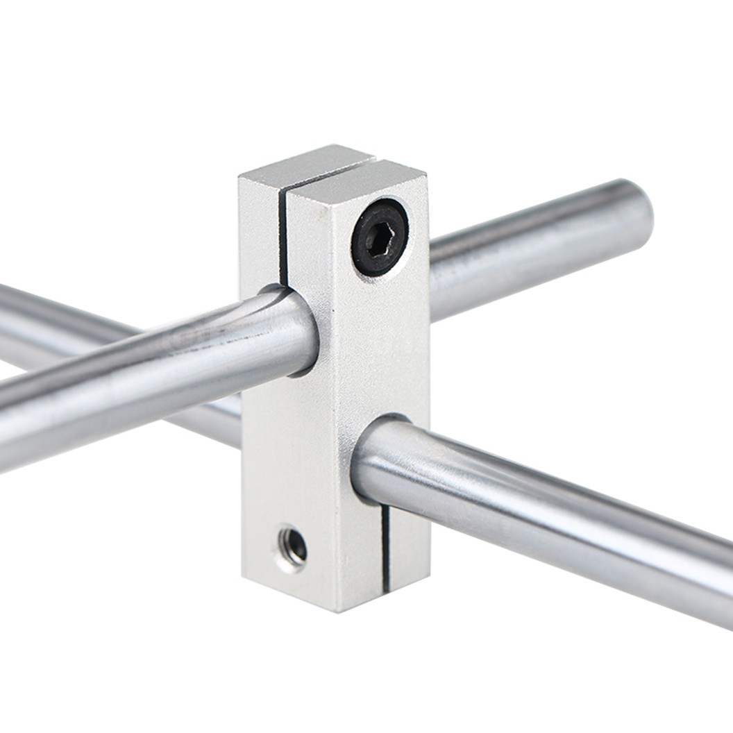 FXC ตัวยึดแกนเหล็ก 2ทาง ขนาด 6mm-20mm Aluminum Alloy Optical Axis Cross Clamp Joint ตัวยึดแกนออปติคอลแบบตั้ง ตัวจับยึดเสาแบบหนีบ อลูมิเนียมอัลลอยด์ FXC-6-6/8-8/10-10/12-12/16-16/20-20 ตัวยึดแกนแนวขวาง