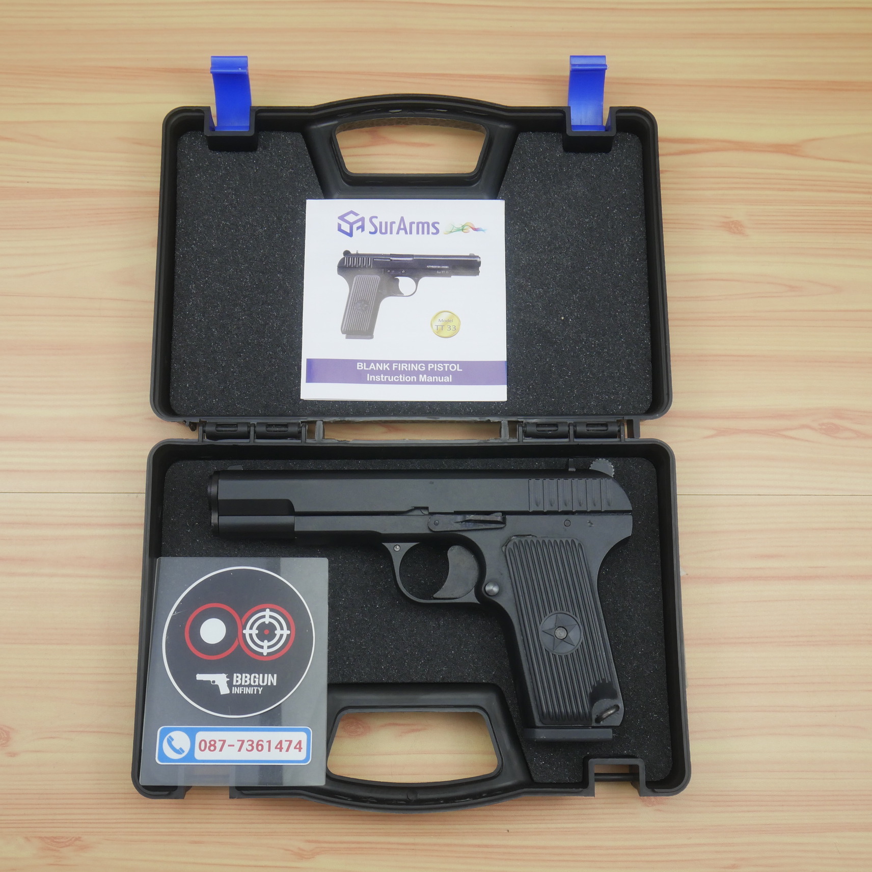 แบลงค์กัน SUR TT33 Tokarev Black โตกาเรฟ สีดำ 9mm P.A.K.(แถมกล่องใส่ปืน)