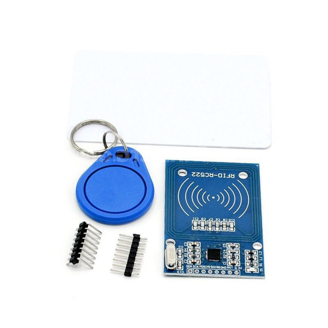 FRC-522 ชุดโมดูลคีย์การ์ด พร้อมการ์ด, พวงกุญแจ และก้างปลา FRC522 RC522 radio RFID module with Card and Keychain 13.56Mhz RC522 MFRC-522 โมดูลตัวรับคีย์การ์ด Key Card Receiver