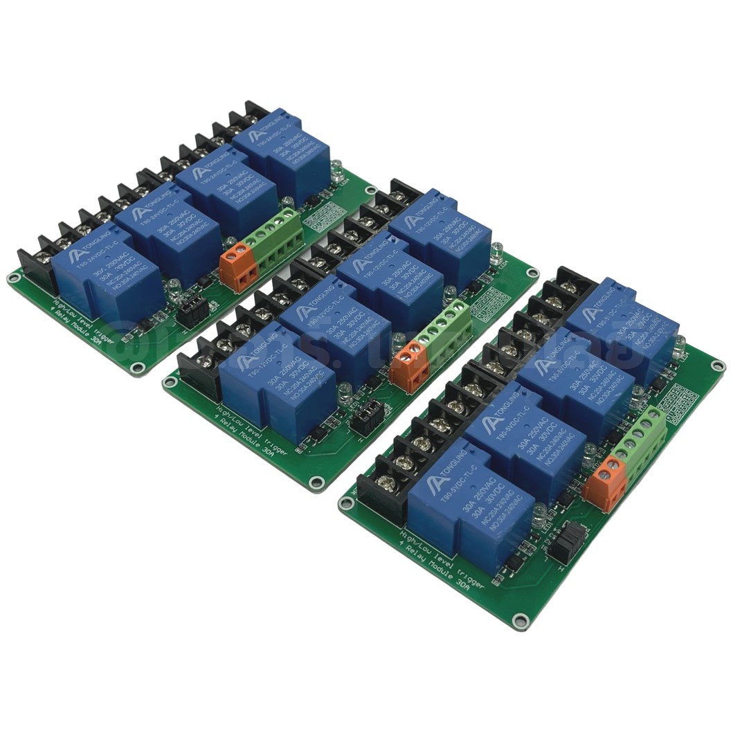 โมดูลรีเลย์ 30A 1/2/4ช่อง 5V/12V/24VDC 1/2/4 Channel Relay DC5/12/24V 30A แบบ Active Low/High รีเลย์ isolation Relay Module ทนกระแสสูง