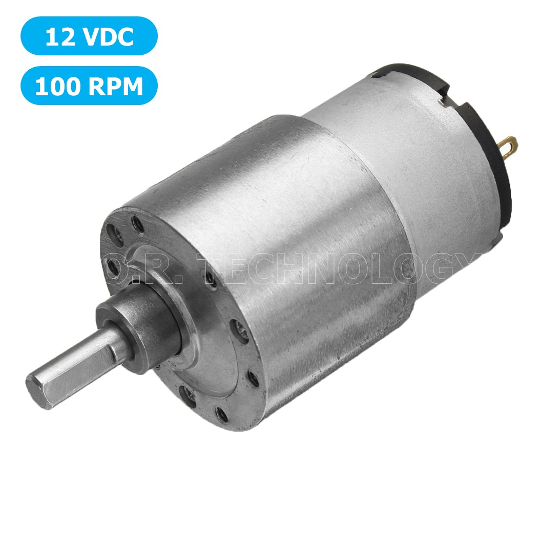 มอเตอร์เกียร์ มอเตอร์อเนกประสงค์ JGB37-520 Motor gear DC 6V 12V 24VDC 12/45/100/107/200/320/600/960RPM (แกนขนาด 6mm, Shaft D)