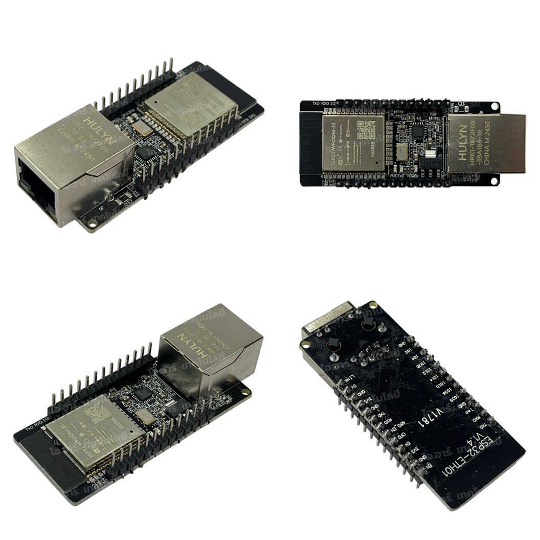WT32-ETH01 แบบบัดกรี/ไม่บัดกรีขา บอร์ด ESP32 พร้อมช่องเสียบ LAN ESP32 with Ethernet port / WiFi & Bluetooth MCU ESP32 Wireless Module