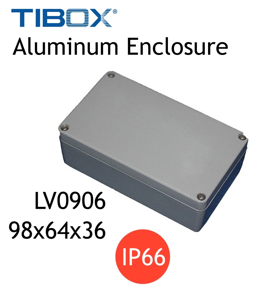 LV0906 กล่องอลูมิเนียมพร้อม (Aluminum Enclosure IP66) Size :W98×H64×D36 mm..TIBOX