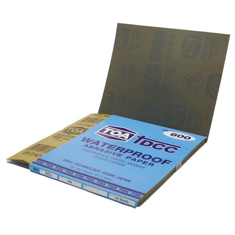 TOA กระดาษทรายน้ำ ครบทุกเบอร์ (แพคละ 60 แผ่น ราคารวมแวท) กระดาษทรายน้ำ ขัดสีรถยนต์ ขัดเหล็ก
