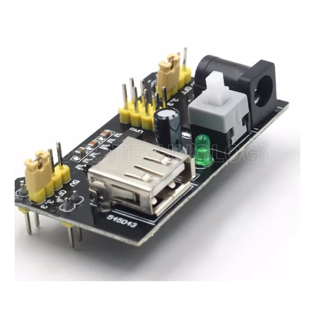 (1ชิ้น) AA076 โมดูลเพาเวอร์ซัพพลาย โมดูลจ่ายไฟ โมดูลแปลงไฟ สำหรับบอร์ดทดลอง โฟโต้บอร์ด MB102 Breadboard Power Supply Module 3.3V 5V (Input voltage: DC jack 6.5-12VDC or USB power supply, Output voltage: 3.3V, 5V switchable 700mA)