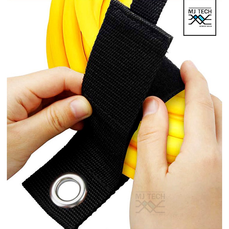 สายรัดผ้าสีดำ ที่รัดสายแบบผ้า สำหรับห้อยจัดเก็บสายไฟ สายอุปกรณ์