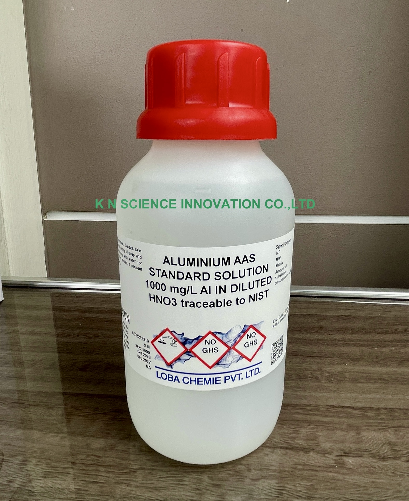 Aluminium, AAS standard 1,000 mg/l (in diluted HNO3), NIST Traceable ,500 ml ,Loba A200N00500
