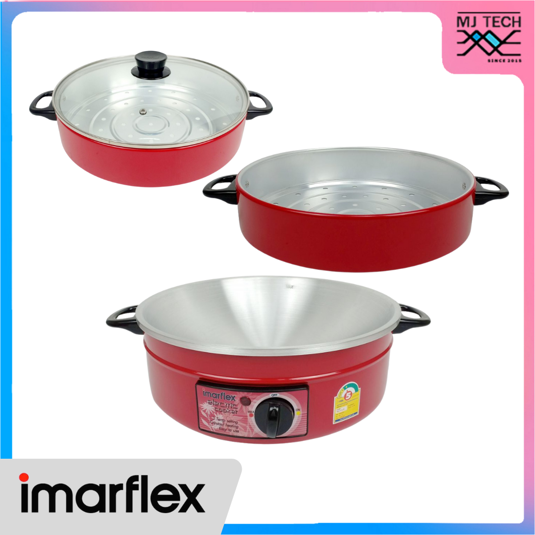 IMARFLEX กระทะไฟฟ้า พร้อมซึ้ง 2 ชั้น ความจุ 3 ลิตร รุ่น MP-18