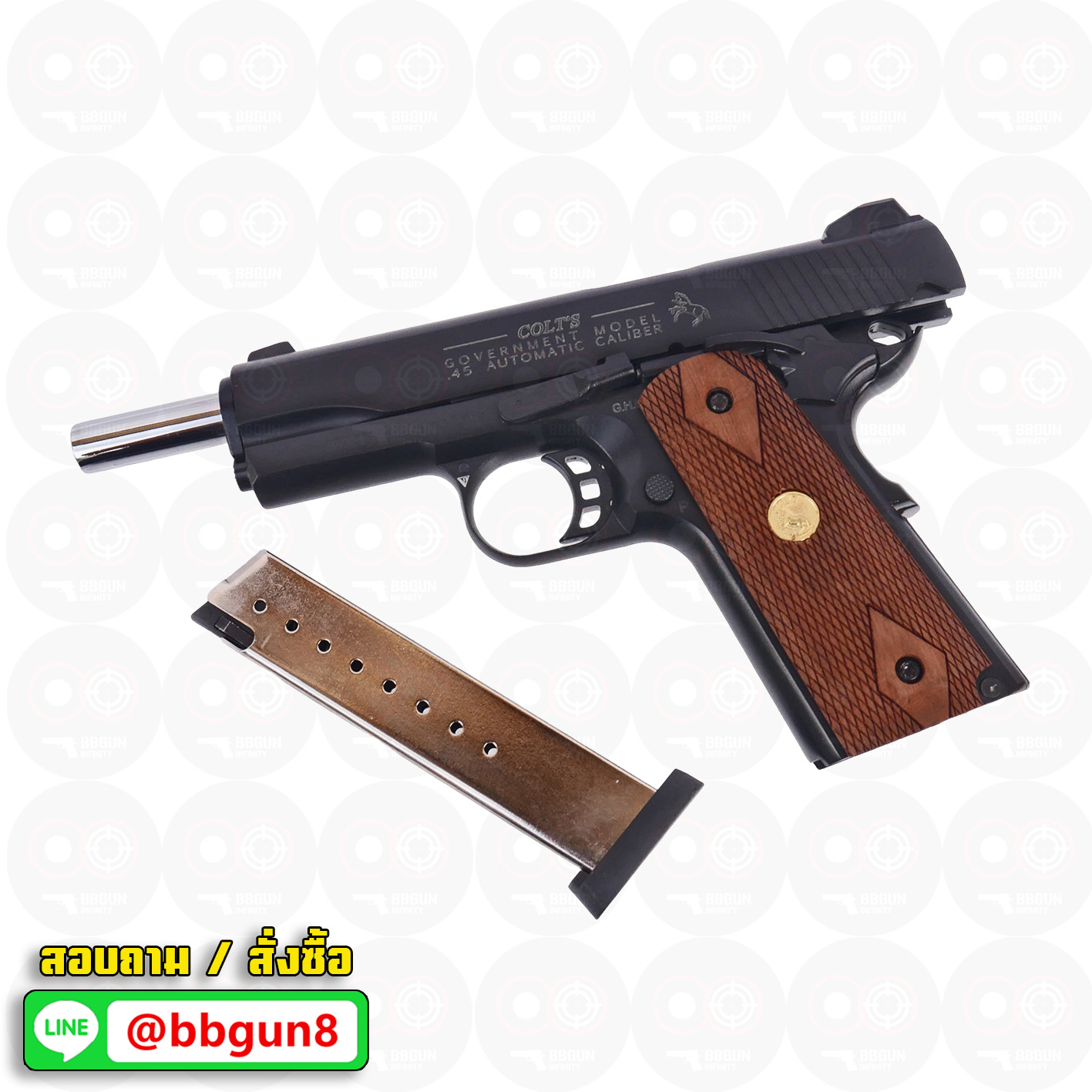 แบลงค์กัน KUZEY M1911 5 นิ้ว COLT GOVERMENT 100 Year สีดำ blank gun ด้ามไม้
