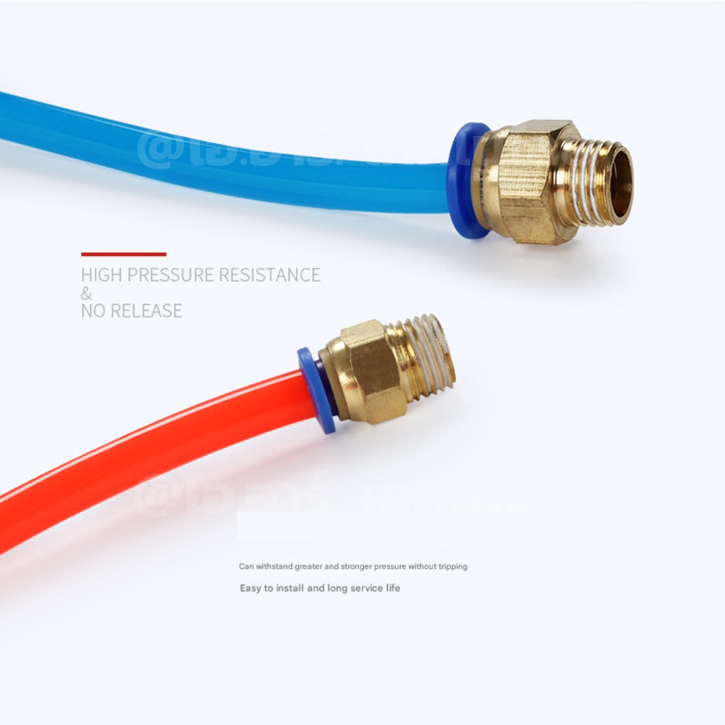 PC ข้อต่อลมทองเหลือง ข้อต่อตรง เกลียวนอก Quick Joint Connector Straight Male Thread ข้อต่อลมเกลียวนอก ข้อต่อลม ข้อต่อทองเหลือง Air connector fitting เกลียวตัวผู้