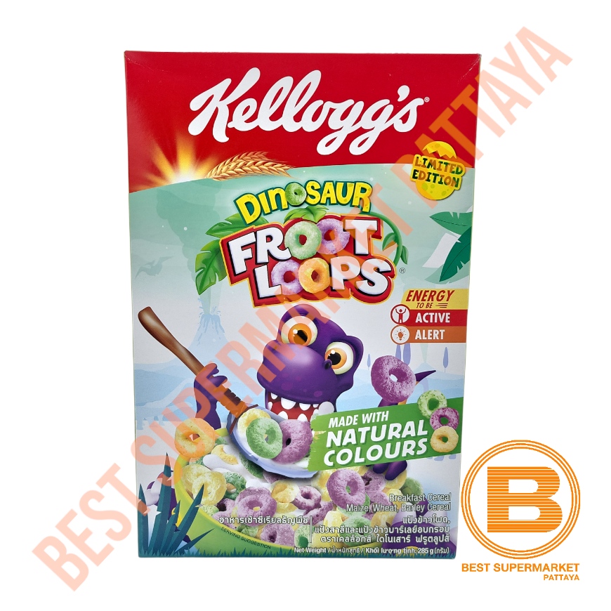 เคลล็อกส์ ฟรูตลูปส์ ไดโนเสาร์ 285 กรัม 285 กรัม Kellogg's Dinosaur Froot Loops 285 g.