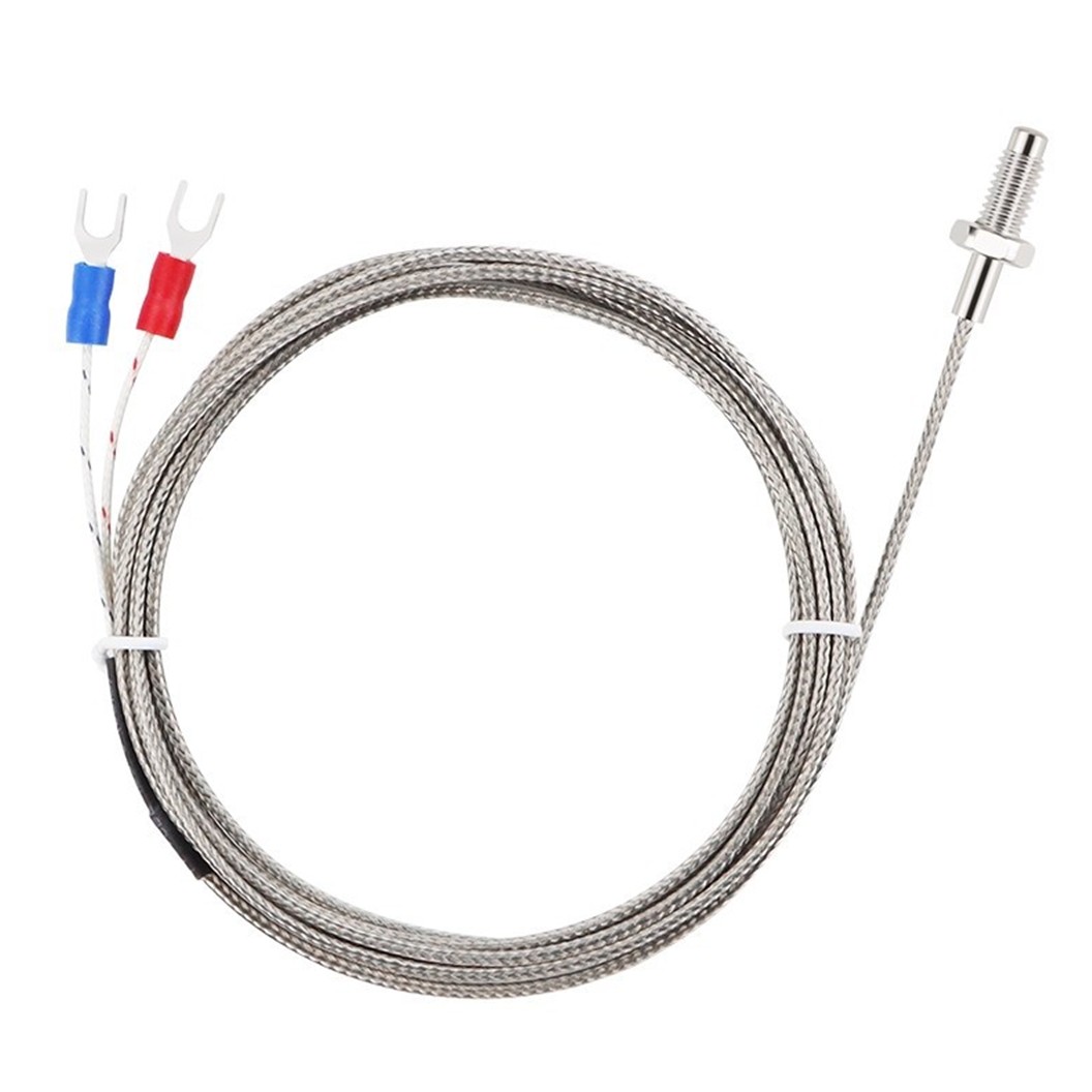 K-Type M6 สายยาว 0.5m/1m/2m/3m/5m สายเทอร์โมคัปเปิ้ล เซนเซอร์วัดอุณหภูมิ (0 to 400°C) Temperature Sensor Probe Cable (Coarse Thread) อุณหภูมิ 0-400องศาเซสเซียส Type K M6 Screw Thermocouple สายยาว 0.5-5เมตร