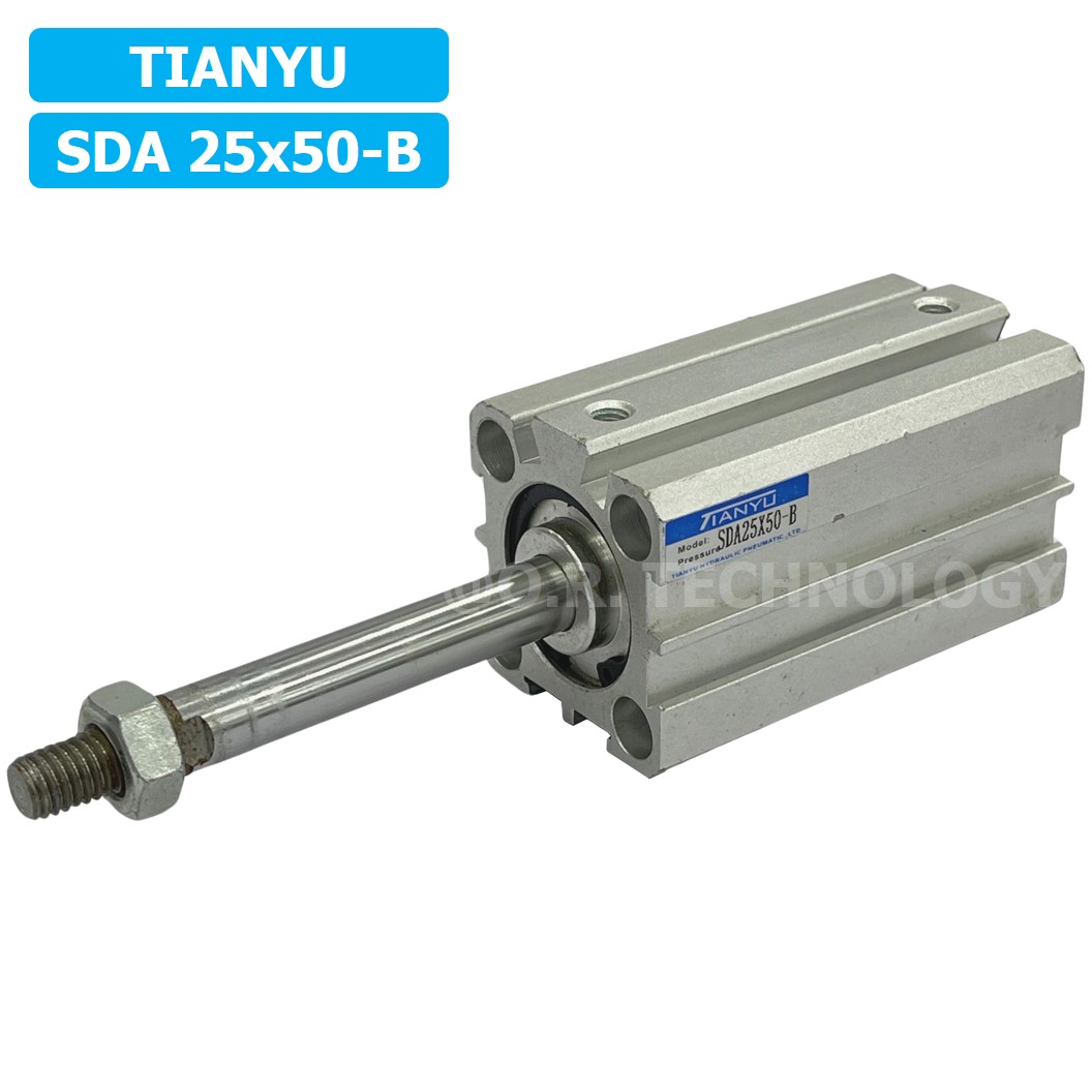 (1ชิ้น) SDA 25x50-B กระบอกลมคอมแพค กระบอกลม รุ่นคอมแพค Compact Air Cylinder SDA Series เกลียวตัวผู้ Male Thread