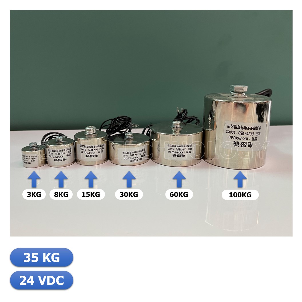 (1ชิ้น) NC476 แม่เหล็กไฟฟ้า โซลินอยด์ดูดโลหะ อิเล็กโตแมกเนท แม่เหล็กดูดไฟฟ้า P40/25 DC24V Solenoid Electric Sucker Electromagnet 35KG