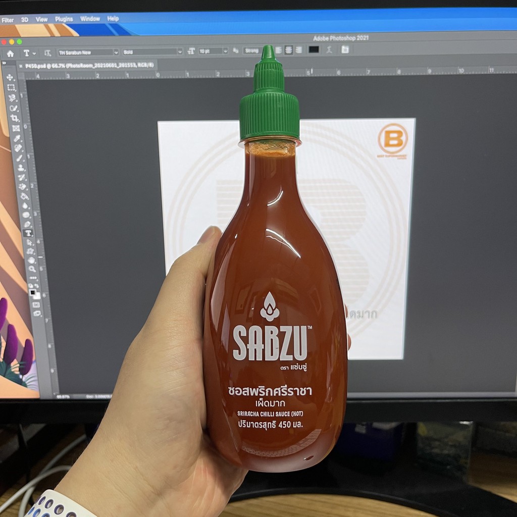 แซ่บซู่ ซอสพริกศรีราชา สูตรเผ็ดมาก 450 มล ขวดพลาสติก Sabzu Sriracha Hot Chilli Sauce 450 ml. Plastic Bottle