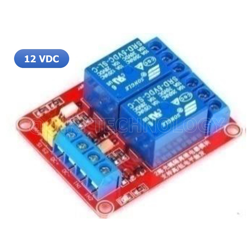 (1ชิ้น) BA053 รีเลย์ 2 ช่อง 12VDC High and Low Level Trigger Relay Module