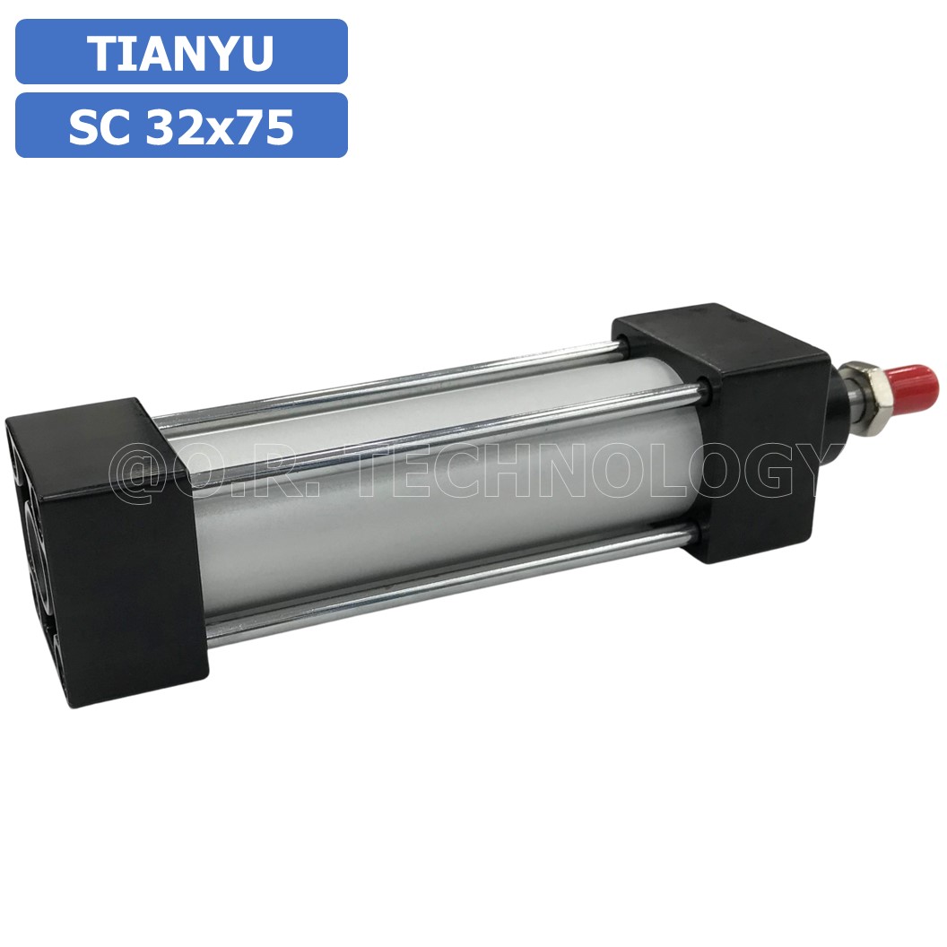 (1ชิ้น) SC 32x75 กระบอกลม รุ่นมาตรฐาน กระบอกลม 4 เสา Standard Cylinder Air Pneumatic แบบสี่เสา