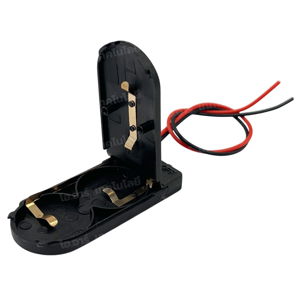 BH-CR2032x2C รางถ่านกระดุม CR2032 2ก้อน แบบมีฝาปิด อนุกรม 6VDC (2x3VDC) Battery Holder Case 2032 กล่องใส่แบต พร้อมสวิทช์ with switch