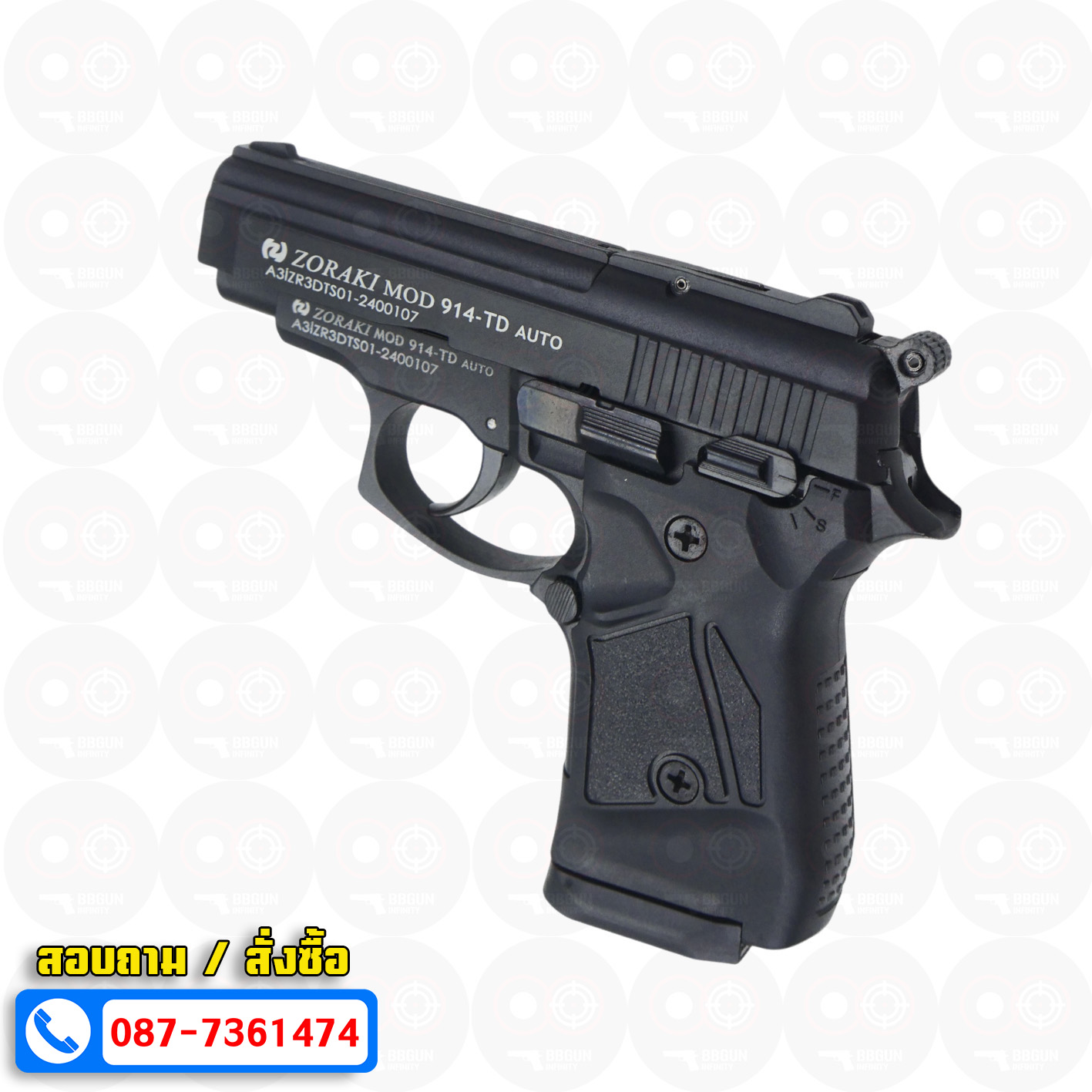 Blank GUN Zoraki mod 914-td auto สีดำ แบลงค์กัน Semi Auto & Full Auto (แถมกล่องปืน)