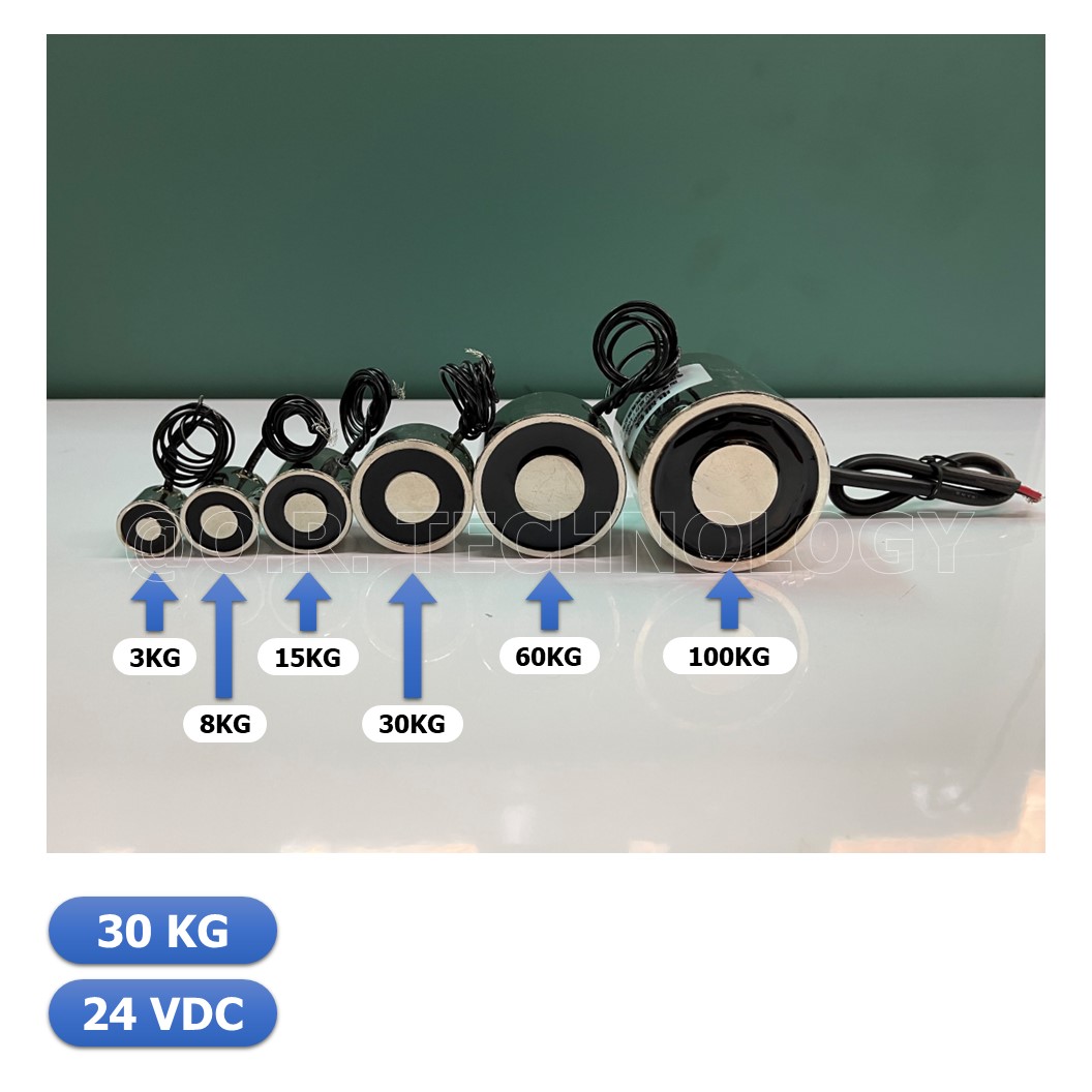 (1ชิ้น) NC475 แม่เหล็กไฟฟ้า โซลินอยด์ดูดโลหะ อิเล็กโตแมกเนท แม่เหล็กดูดไฟฟ้า P40/20 DC24V Solenoid Electric Sucker Electromagnet 30KG