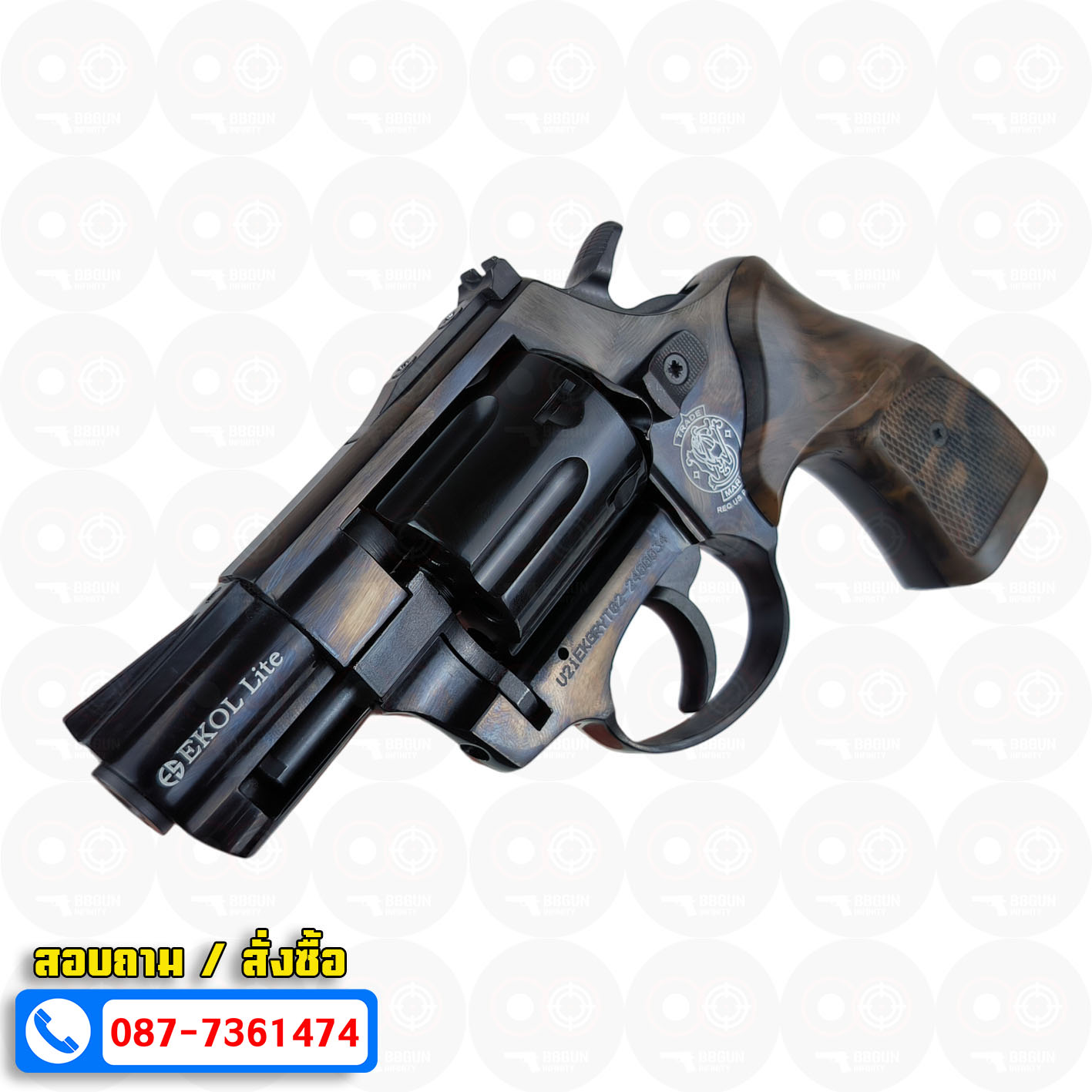 Ekol Lite แบลงค์กัน ลูกโม่ 2 นิ้ว สีดำ (Black) Smith & Wesson blank gun Revolver 2 inch