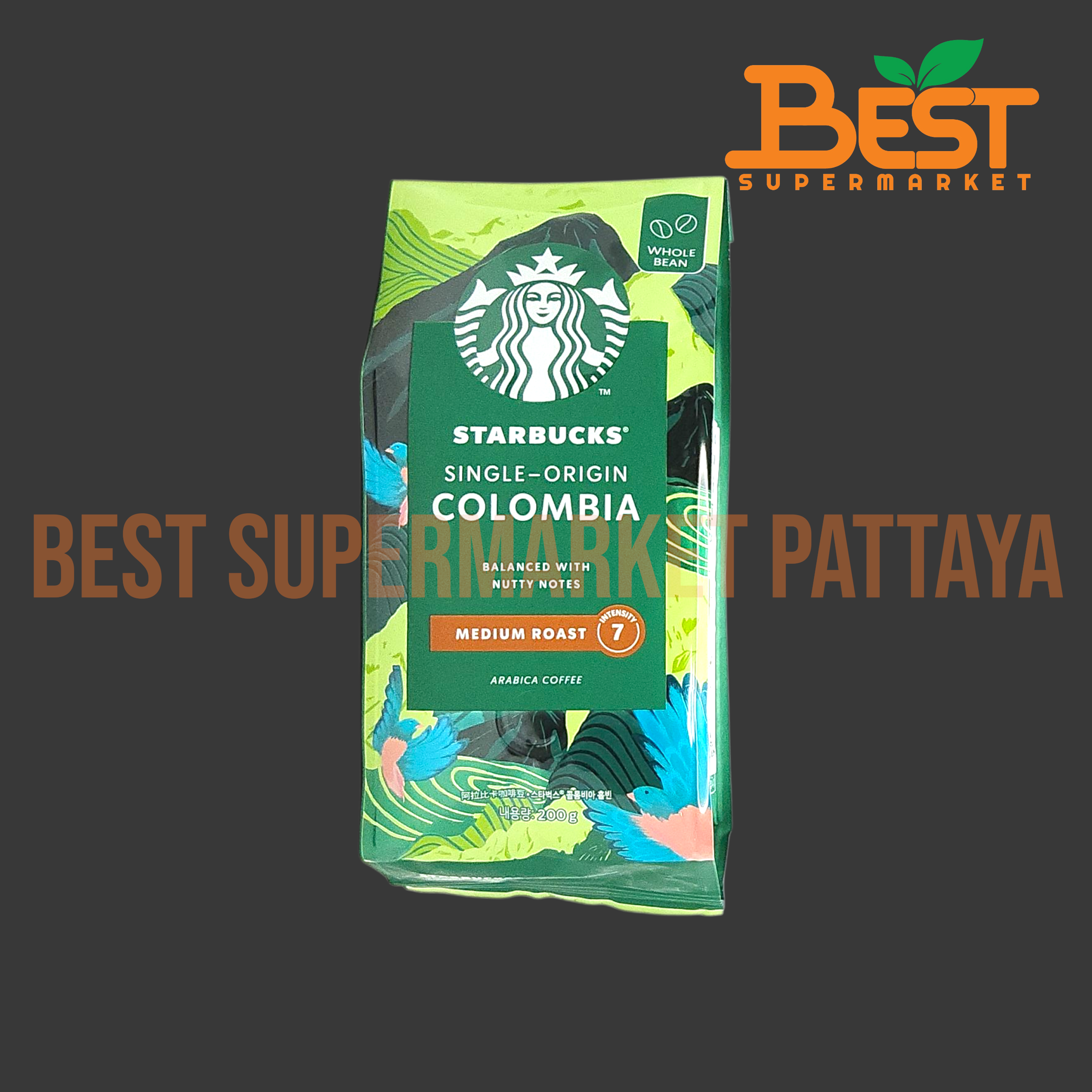 สตาร์บัคส์ โคลัมเบีย มีเดียม โรสต์ เมล็ดกาแฟแท้ 200 กรัม.Starbucks.Colombia Single-Origin.Medium Roast 200 g.