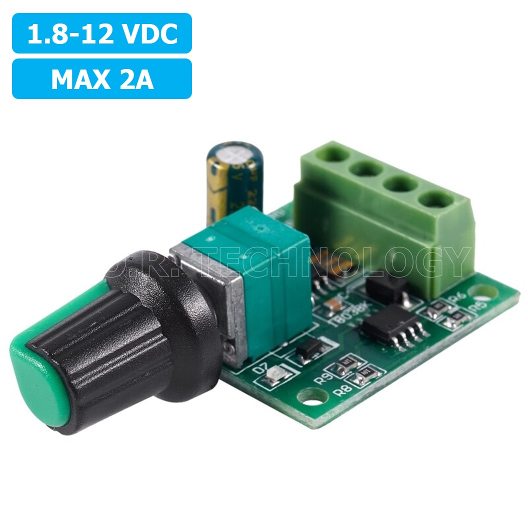 (1ชิ้น) NA412 โมดูลขับมอเตอร์ ควบคุมความเร็ว DC Motor Speed Controller PWM 1803BK 1.8-12V กระแสสูงสุด 2A