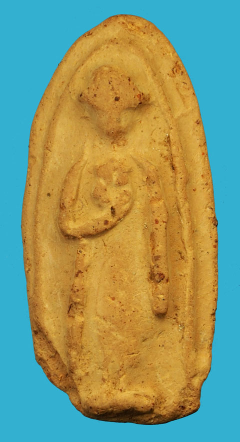 ขายแล้ว*36418 พระเถรกวาดลาน หลวงพ่อเเช่ม วัดตาก้อง ปี 2484 - 2485 เนื้อดิน นครปฐม 36