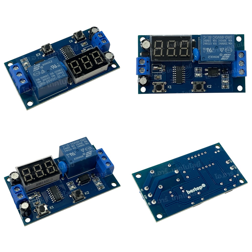 CM801 5VDC/12VDC Time Control Switch Intermittent Infinite Cycle Countdown Switch Controller Timing Relay Module โมดูลตั้งเวลา รีเลย์ตั้งเวลา ไทม์มิ่งรีเลย์ รีเลย์หน่วงเวลา