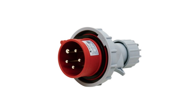 HTN0251 ปลั๊กผู้กลางทางกลับเฟส 3P+N+E 32A 400V IP67 "DAKO"