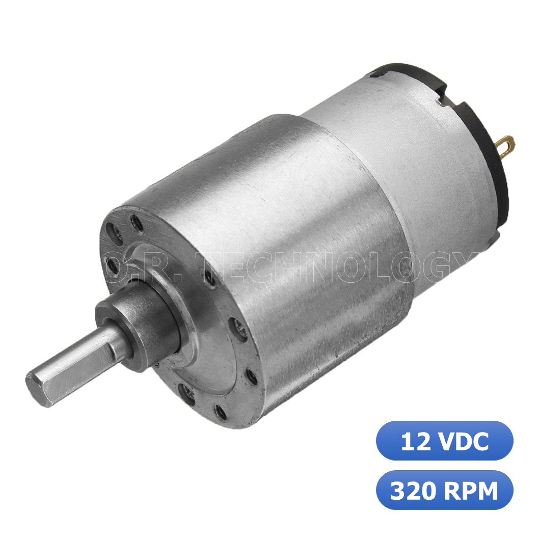 (1ชิ้น) JB023 มอเตอร์ มอเตอร์เกียร์ มอเตอร์อเนกประสงค์ ทอร์กสูง JGB37-520 JGB-520 Motor gear DC12V ความเร็วรอบ 320RPM/MIN (แกนขนาด 6mm, Shaft D)