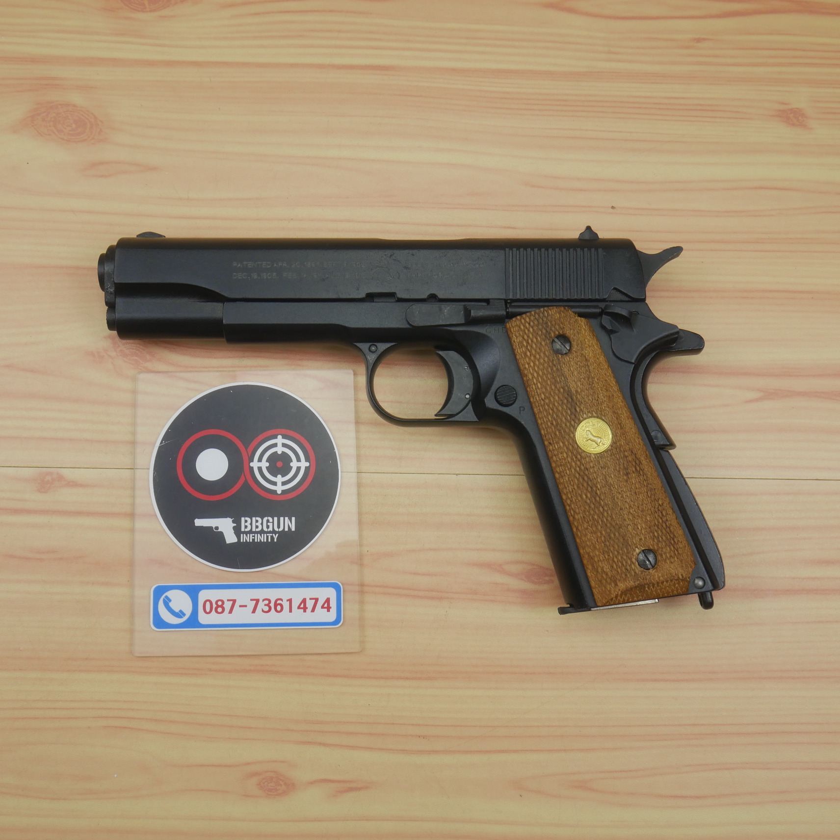 แบลงค์กัน AKSA Colt 1911 A1 100 Years สีดำ กริปไม้ (2 แม็กกาซีน) BLANK GUN