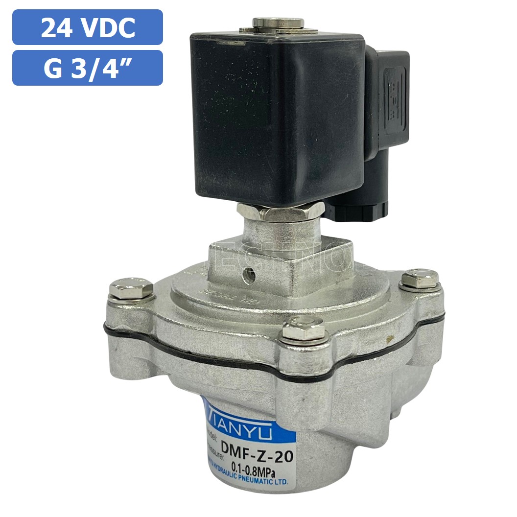 (1ชิ้น) DMF-Z-20 24VDC วาล์วพัลส์ดักฝุ่น อลูมิเนียม 2 Way Right Angle Solenoid Pulse Valve Aluminum Alloy Dust Collector