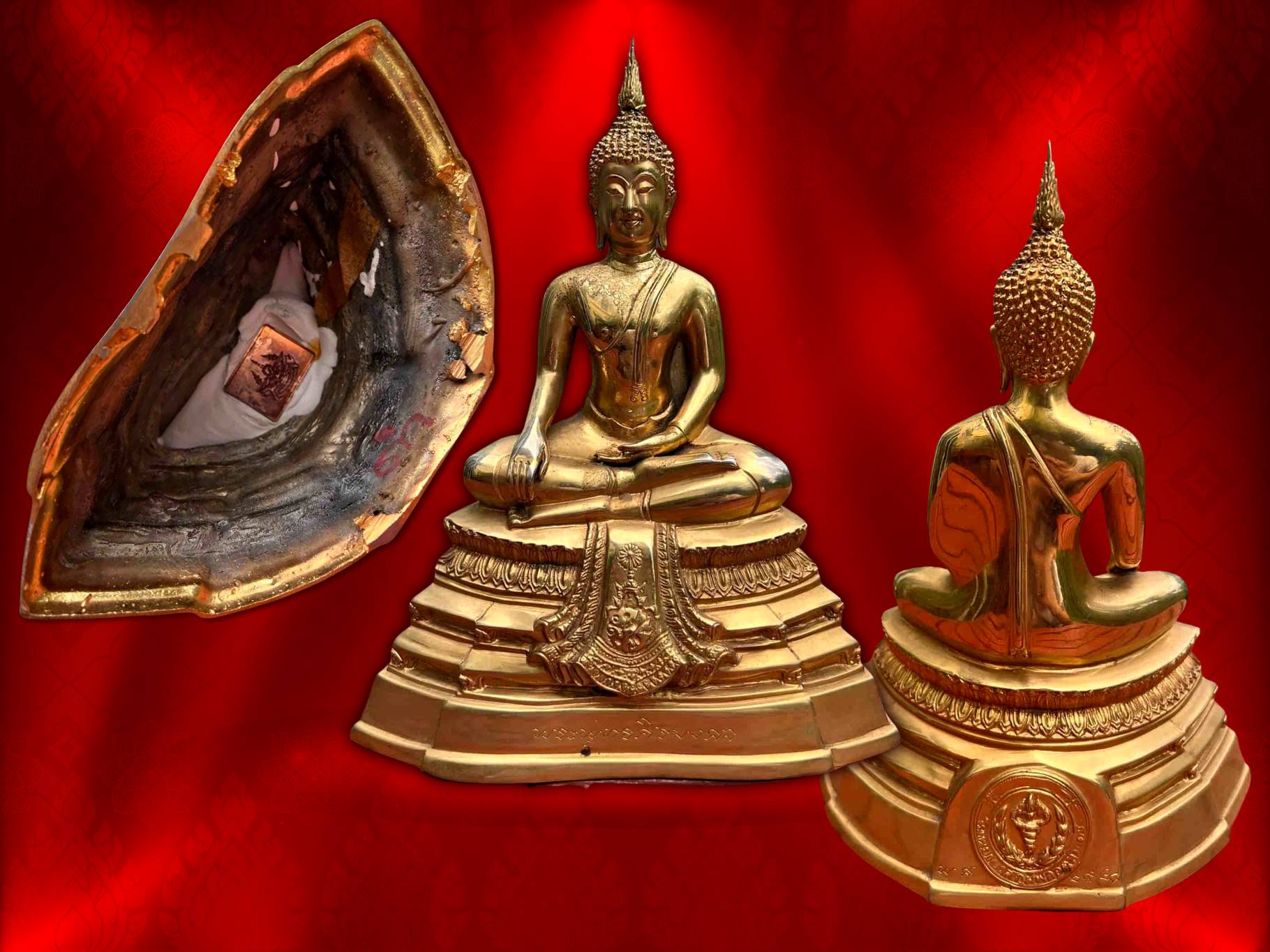 พระบูชาคุ้มเกล้า ภปร. ขนาดหน้าตัก 5 นิ้ว เนื้อทองเหลือง สภาพสวยมากครับ
