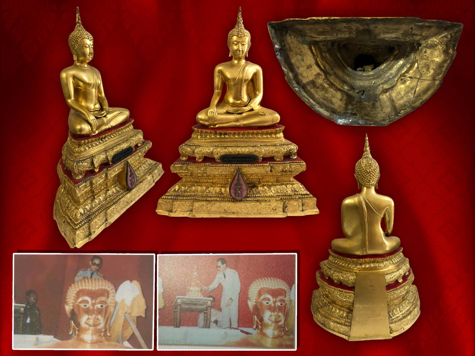 พระบูชาพระพุทธญาณนเรศวร์ สธ. พระประธานประจำพระอุโบสถวัดญาณสังวราราม จ.ชลบุรี ปี 2534 เนื้อโลหะทองเหลืองปิดทอง ขนาดหน้าตัก 5 นิ้ว จัดสร้างวาระครบ 3 รอบ สมเด็จพระเทพรัตนราชสุดาฯ 2 เมษายน 2534