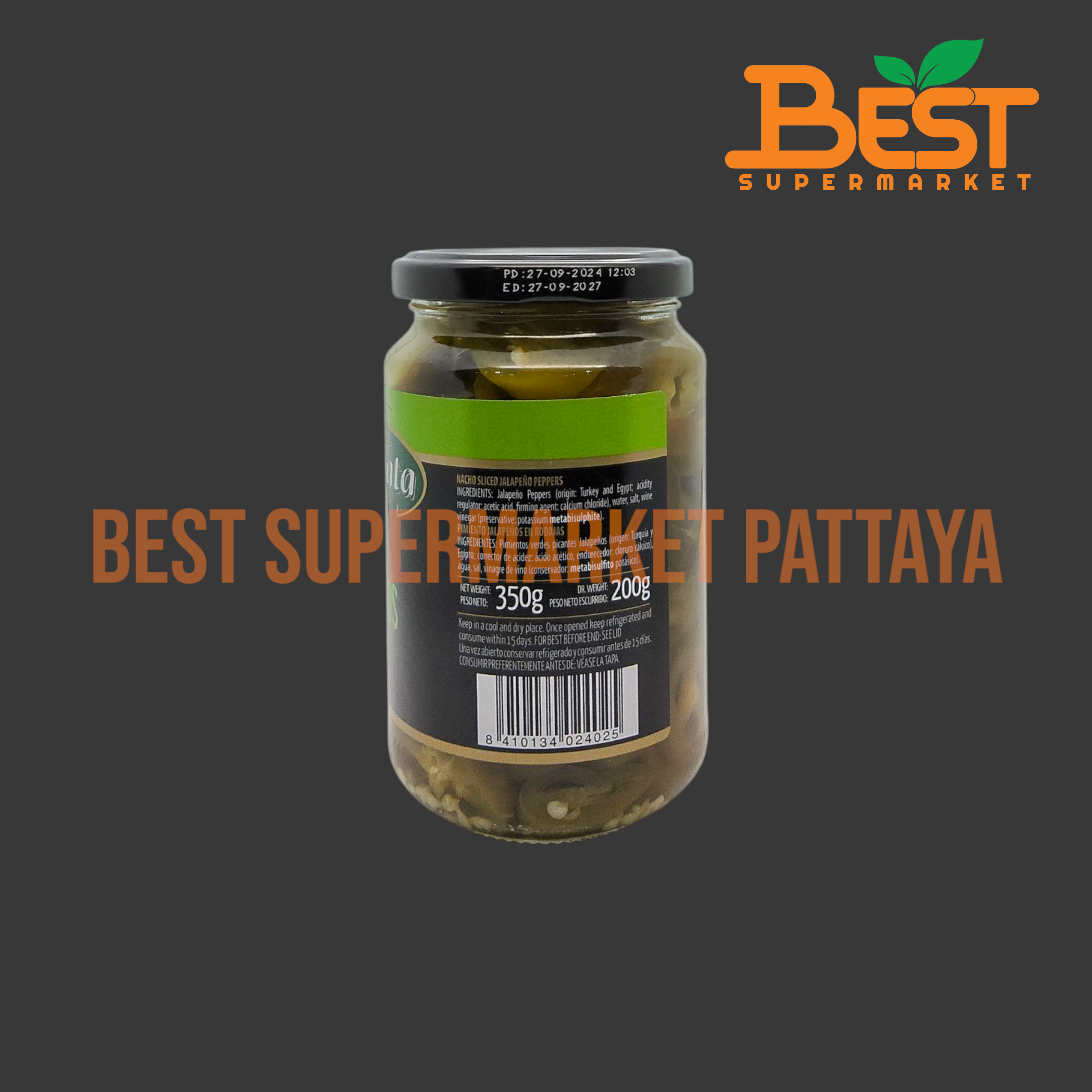 ฟรากาตา พริกฆาลาเปญโญดองในน้ำเกลือ 350 กรัม. Fragata Nacho Sliced Jalapenos eppers 350 g.