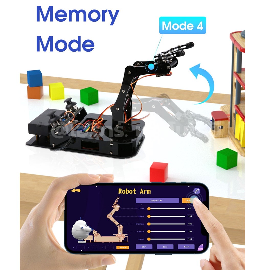 QD022 ACEBOTT 4 DOF Robot Arm kit ชุดหุ่นยนต์ แขนกล ESP32 Programmable Kit for Arduino STEAM Learning
