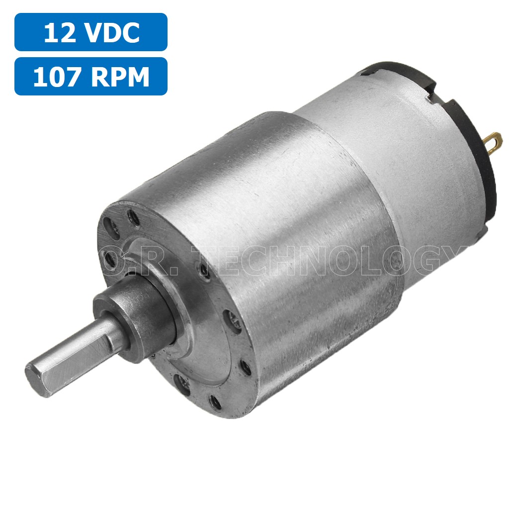 (1ชิ้น) JB021 มอเตอร์เกียร์ 12VDC 107RPM มอเตอร์ มอเตอร์อเนกประสงค์ JGB37-520 JGB-520 Motor gear (แกนขนาด 6mm, Shaft D)