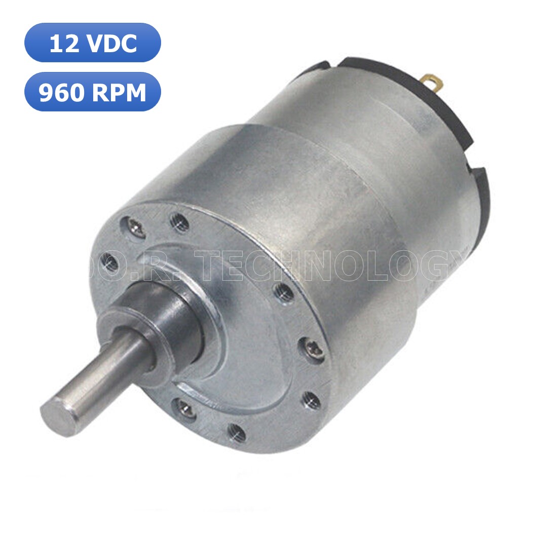 (1ชิ้น) JB025 มอเตอร์ มอเตอร์เกียร์ มอเตอร์อเนกประสงค์ ทอร์กสูง JGB37-520 JGB-520 Motor gear DC12V ความเร็วรอบ 960RPM/MIN (แกนขนาด 6mm, Shaft D)