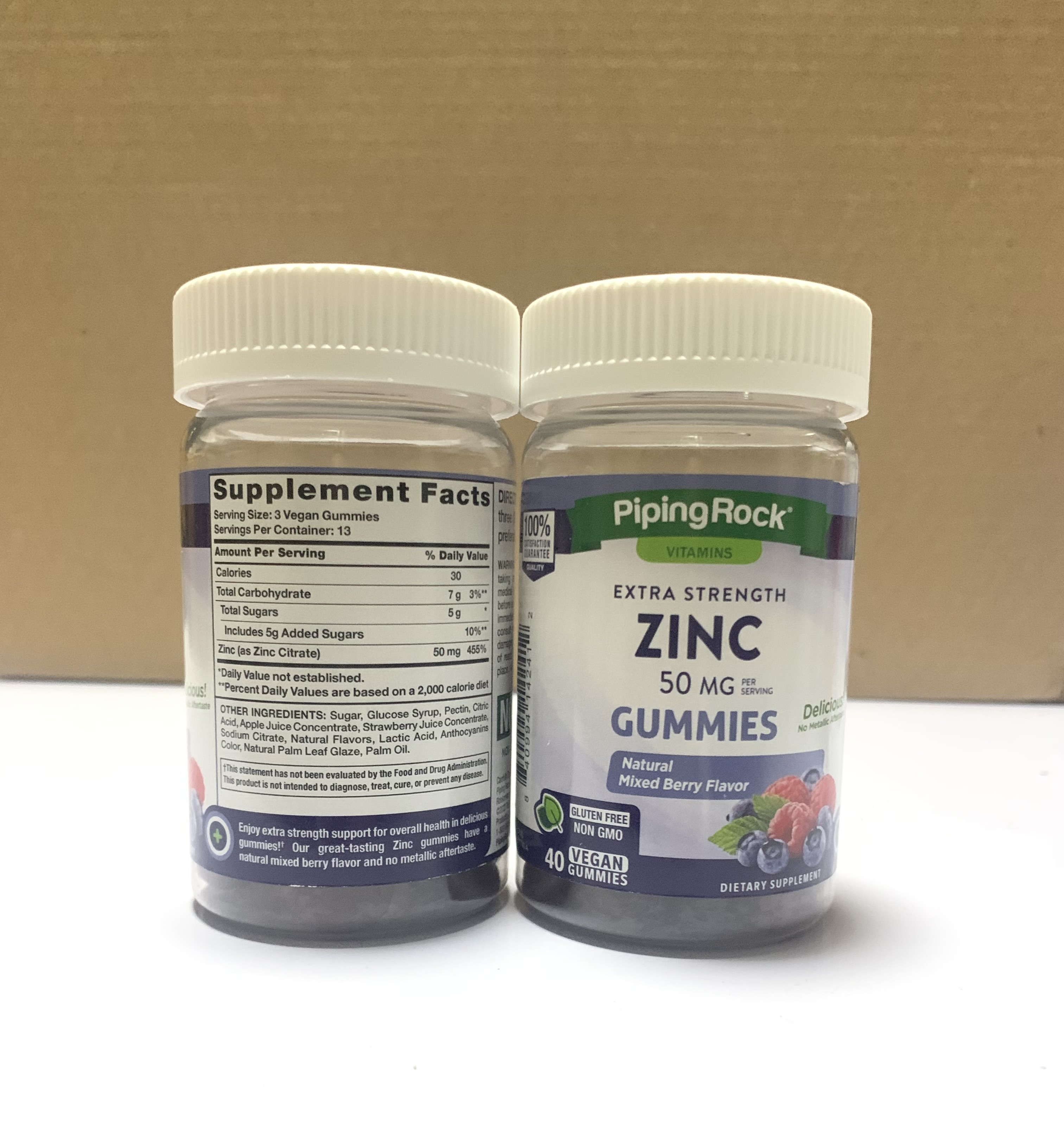 Piping rock Zinc Gummies 50 mg 40 gummies ซิงค์ หรือ แร่ธาตุสังกะสีแบบกัมมี่ รสเบอรี่ อร่อย ทานง่าย จากอเมริกาค่ะ Gummy