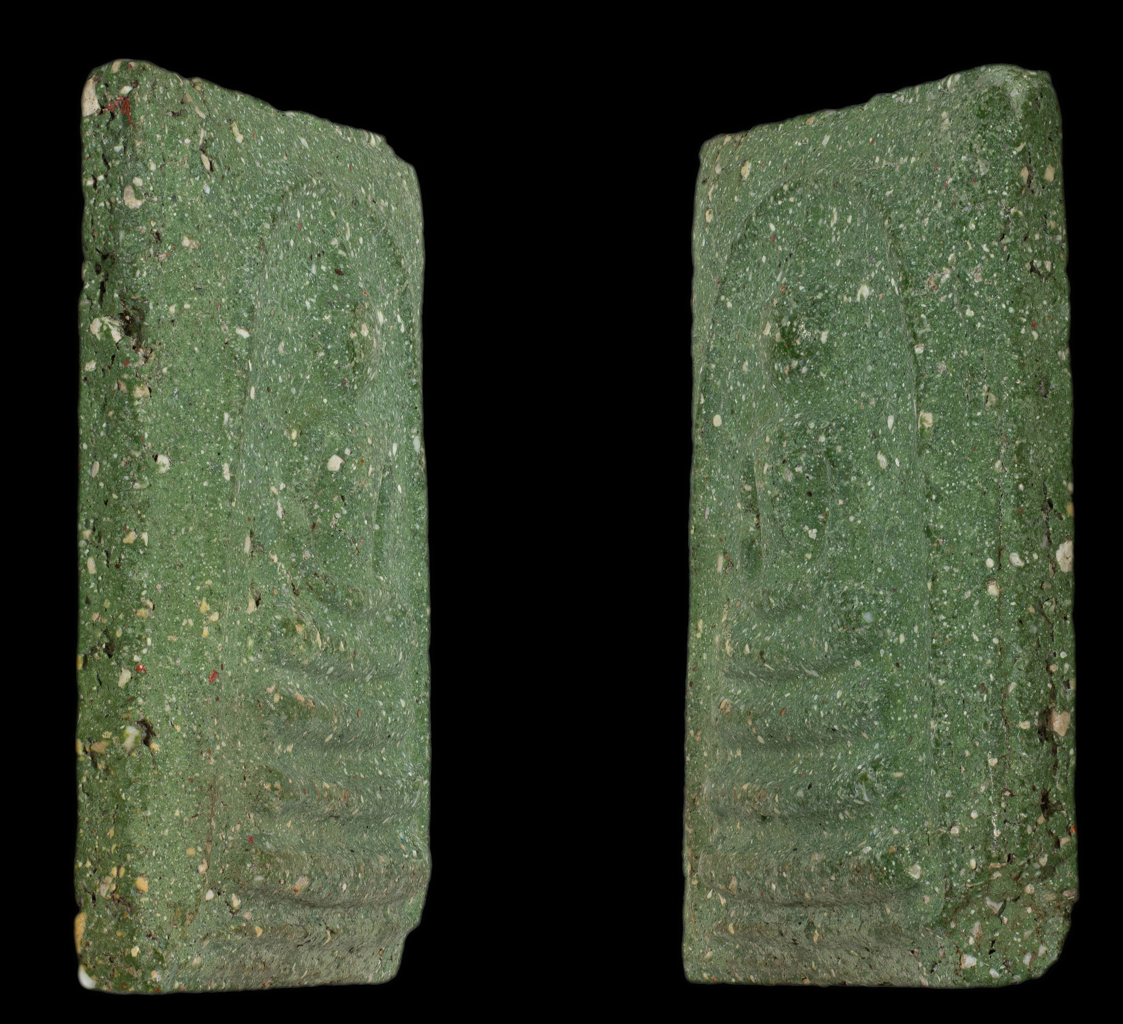 พระสมเด็จหลังเถาวัลย์ พิมพ์ใหญ่เศียรโต สีเขียวก้านมะลิ วังหน้า