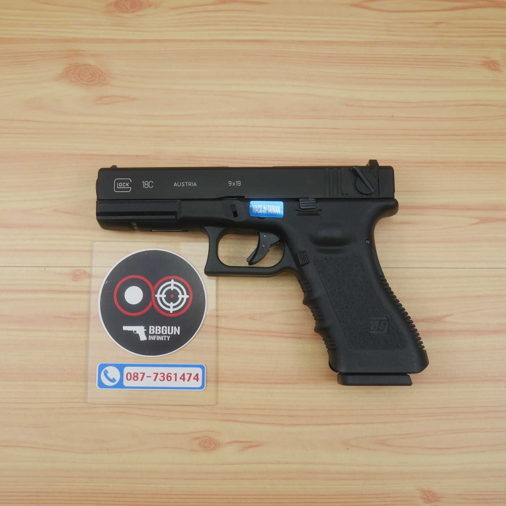 บีบีกันอัดแก๊ส Glock 18C Gen 3 (Full-Auto) - WE สีดำ (Black) BB GUN